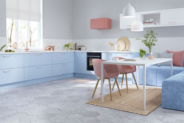 Không gian phối màu màu Pastel mang sắc thái nhẹ nhàng