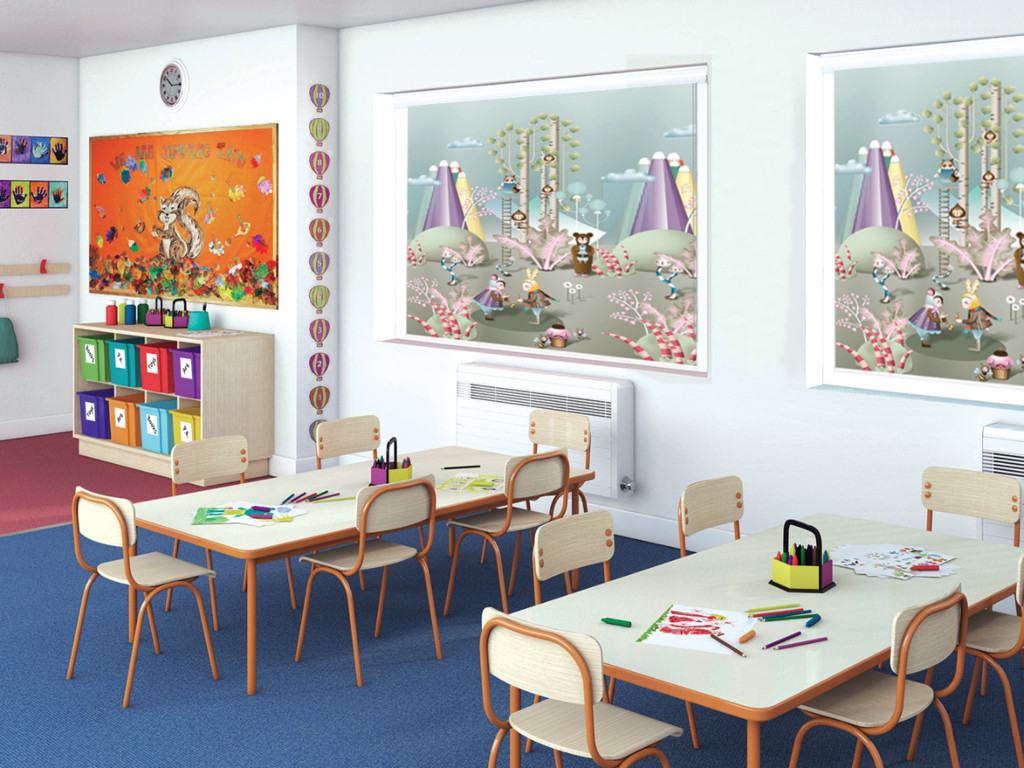 Màn cuốn tranh đẹp mắt trong lớp học mẫu giáo